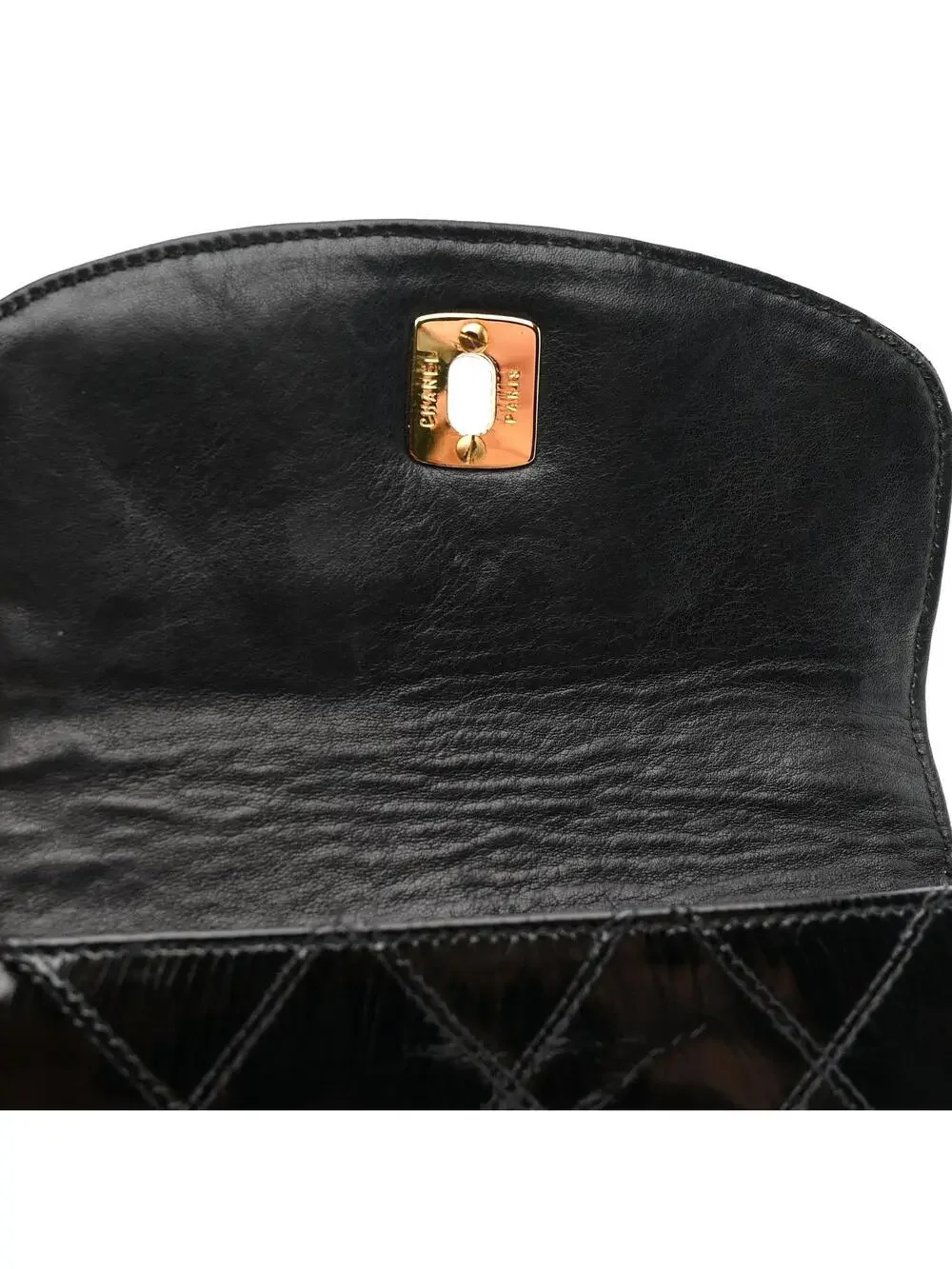 Chanel Patent Flap Waist Belt Bag Black #247256C13B